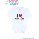 Body s potiskem New Baby I Love Mum and Dad