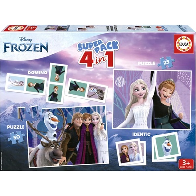 Educa - Puzzle 4v1 Superpack: Frozen 2x puzzle, pexeso and domino - 40 - 99 piese