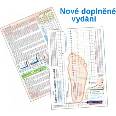 Šablona na měření délky chodidel a převodní velikostní tabulka obuvi. Měření velikosti nohou. – Zboží Mobilmania