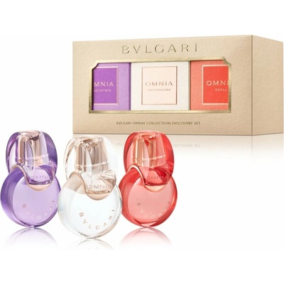 BVLGARI Omnia Coral EDT plniteľná 15 ml + BVLGARI Omnia Crystalline EDT plniteľná 15 ml + BVLGARI Omnia Amethyste EDT plniteľná 15 ml