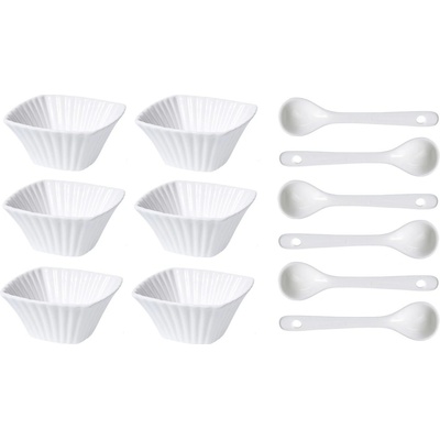 Excellent Súprava porcelánových misiek s lyžičkou 12 ks štvorec KO-798000050ctve