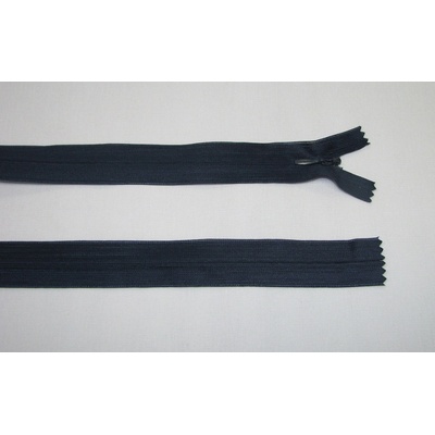 Zips krytý 3mm nedeliteľný 60cm tmavo modrý dederon