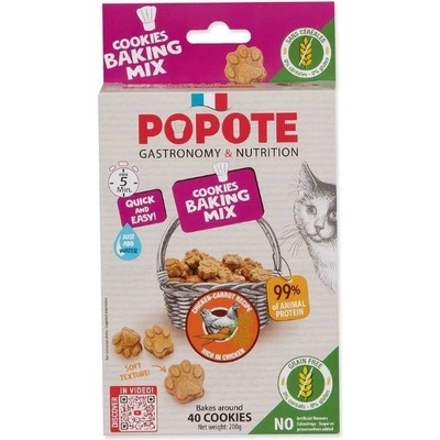 Popote Směs na pečení kočičích sušenek Grain Free kuřecí 200 g