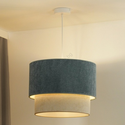 Duolla - Пендел CORDUROY 1xE27/15W/230V Ø 40 см син/бежов (DU603973)