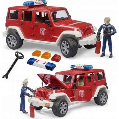 Bruder 2528 Jeep Wrangler Rubicon požární s figurkou