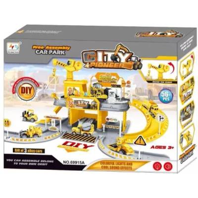 Man Yuk Toys Преобразуема за паркинг сграда за 3 коли с кран (69915a)