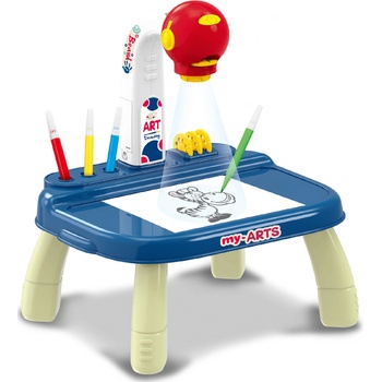 Aga4Kids Detský kresliaci projektor s fixkami a predlohami Modrý