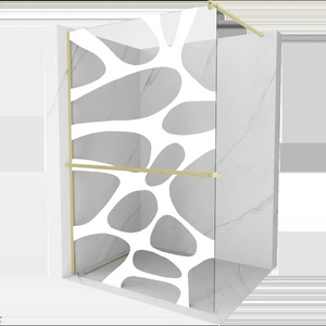Mexen Kioto+ душ параван с рафт Walk-in 130 x 200 см, бяла вълна, златно четкана - 800-130-121-55-97 (800-130-121-55-97)