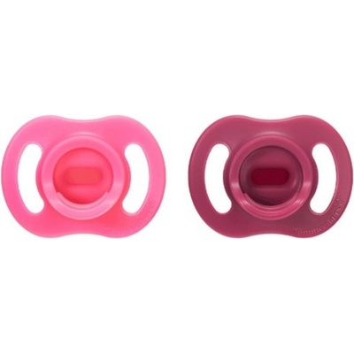 Tommee Tippee Ортодонтични залъгалки Tommee Tippee - Ultra Light Stay Put, 6-18 м, 2 броя, пурпурна/розова (433595)