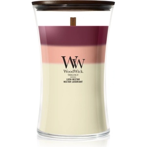 WoodWick Trilogy Lush Nectar ароматна свещ с дървен фитил 610 гр