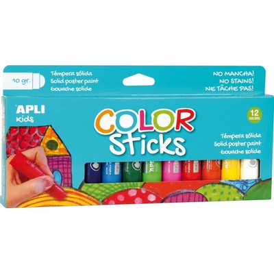 Apli Color Sticks temperové barvy suché mix barev 12 x 10 g, sada