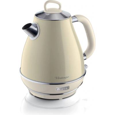 Ariete Електрическа ретро кана Ariete Vintage, 2000W, Капацитет 1.7 л, 360° безжична основа, Миещ се филтър, Автоматично изключване - БЕЖОВ (AR-00C286903AR0)