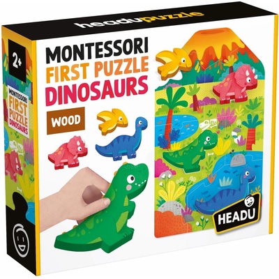 Headu Образователен пъзел Headu Montessori - First Puzzle, динозаври, 11 части (HMU59025)