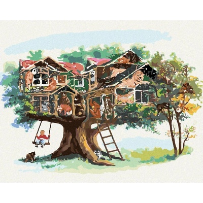 zuty Malování Podle Čísel Zvířecí Domeček Na Stromě D. Rusty Rust 40 x 50 Cm Plátno Rám