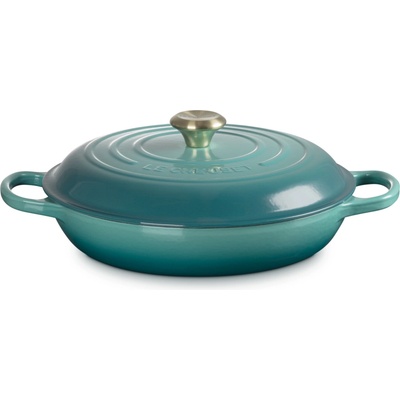 Le Creuset 21180300994450 Hrniec Gourmet nízky 30 cm, bleu riviera