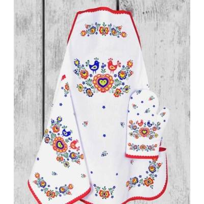 Praktik zástera folklór červená UNI