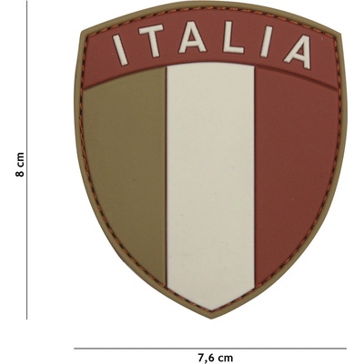 Gumová nášivka 101 Inc vlajka Italia - multicam