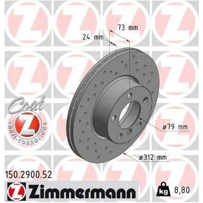 ZIMMERMANN Brzdový kotúč 150290052
