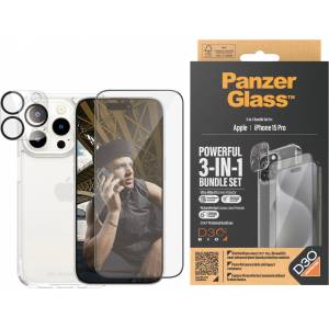 Panzer Стъклен протектор PanzerGlass за Apple iPhone 15 Pro UWF Bundle (UWF screen protector, HardCase, протектор за камера)