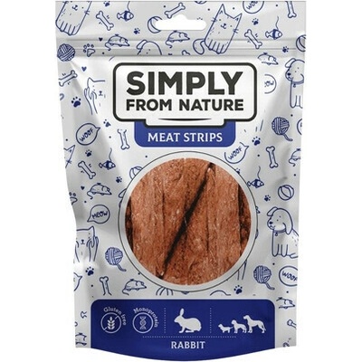 SIMPLY FROM NATURE Meat Strips Králičie stripsy pre psov 80 g