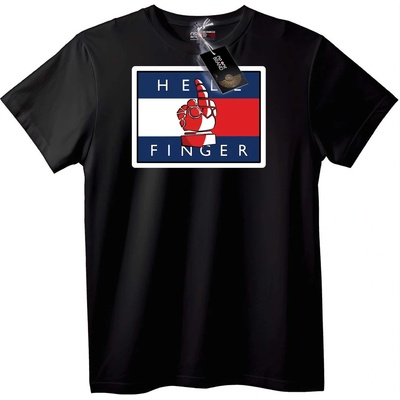NOONEBRAND Тениска Hello Finger - XL, Black
