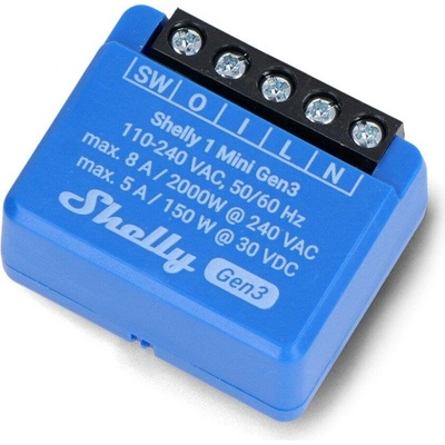 Shelly 1 Mini Gen3 spínací modul 1x 8A (WiFi, Bluetooth) SHELLY-1-Mini-Gen3 – Zbozi.Blesk.cz