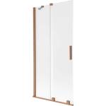 Mexen Velar параван за вана с 2 плъзгащи се крила 95 x 150 cm, матирано стъкло, четкана мед - 896-095-000-31-65 (896-095-000-31-65)