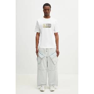 Marcelo Burlon Памучни дънки Bleach Denim Wide Cargo Light Blue No Co (CMYB003S25DEN0014000)