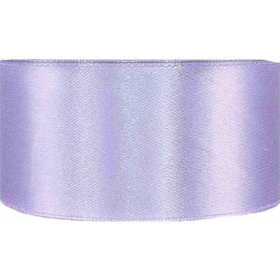 Saténová stuha oboustranná 25m x 38mm levandulová