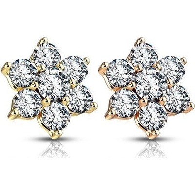 Šperky4U zlacený microdermal kytička ozdobná část MD008-RDC