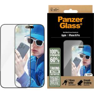 Panzer - Ултраширок протектор за екран - iPhone 16 Plus / iPhone 15 Plus - Черен