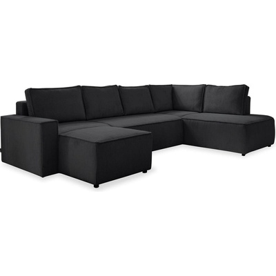 Miuform Антрацитен разтегателен ъглов диван от рипсено кадифе (десен ъгъл/"U" форма) Brave Dave - Miuform (1680PO34)