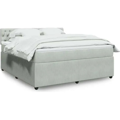 vidaXL 11461.3290112 Boxspring postel s matrací světle šedá samet