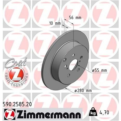 Brzdový kotúč ZIMMERMANN 590.2585.20 (590258520)