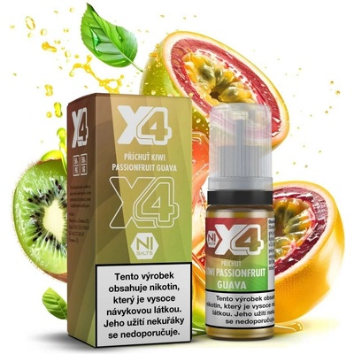 X4 Bar Salt Kiwi Passionfruit Guava 10 ml 10 mg