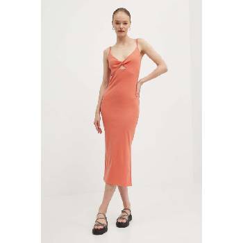 Roxy Рокля Roxy Wavey Lady в оранжево среднодълга с кройка по тялото ERJKD03469 (ERJKD03469)