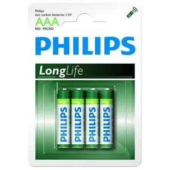 Image 1 of Philips Longlife батерия R03 AAA (E), 4-blister (R03L4B/10)