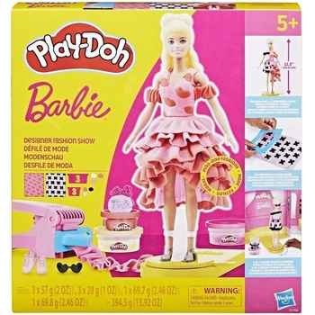 Hasbro Play-Doh Plastelína Bábika Barbie Fashionista Falbanki Kokardky G1361