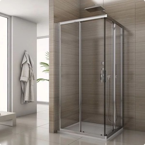 SanSwiss Квадратна душ кабина с плъзгащи се врати SanSwiss Salia SAE2 80x80 6 мм закалено стъкло (SAE208005007)