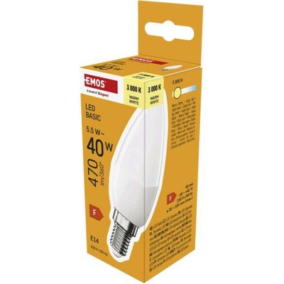 EMOS ZL3F22 LED žárovka Basic svíčka E14 5,5 W 40 W 470 lm teplá bílá