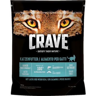 Crave 750г Adult Crave, суха храна за котки със сьомга и бяла риба