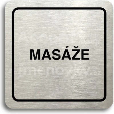 ACCEPT Piktogram masáže - stříbrná tabulka - černý tisk