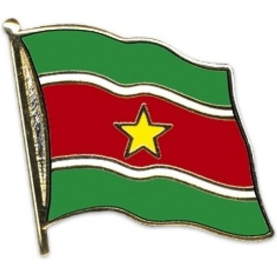 Odznak (pins) 20mm vlajka Surinam - farebný