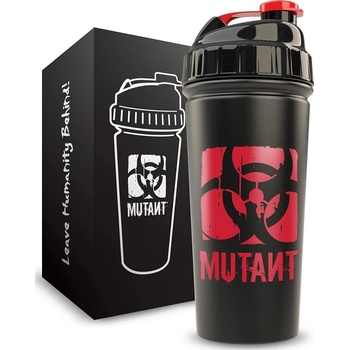 MUTANT Red Biohazard Logo Matte Black Stainless Steel