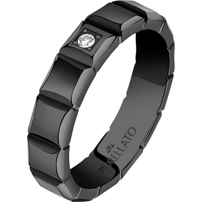 Morellato Nadčasový černý prsten s krystaly Motown SALS82