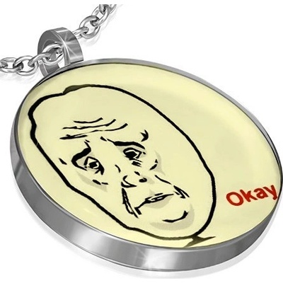 Šperky eshop Přívěsek Meme Face z oceli Okay AA27.24