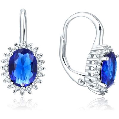 Silenti Jewelry Сребърни обеци "Девиз" - Син