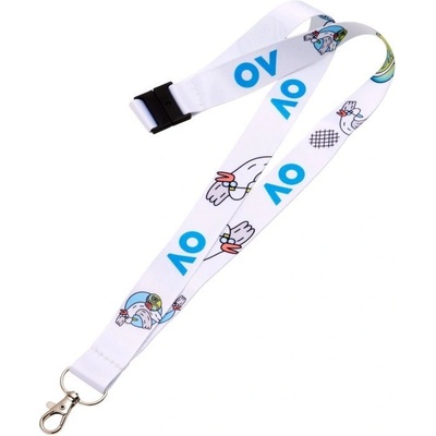 Snúrka na krk Australian Open Seagull Lanyard Biely