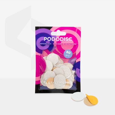 Staleks Pododisk M biele pilníky PDF-20-80W na pedikúru 50 ks