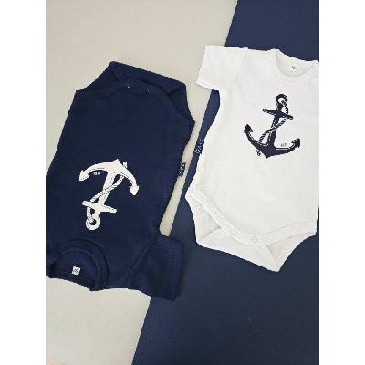 Detské body NAUTICAL s krátkym rukávom Biela